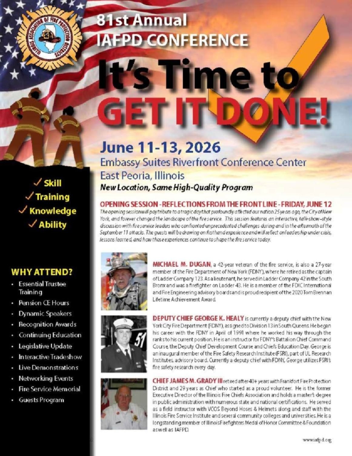 81st Annual Conference Flyer with logo and red white and blue background