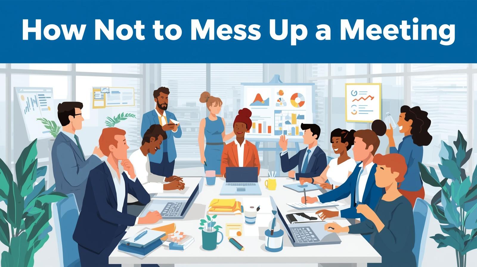 illustration of people around a conference table having a meeting