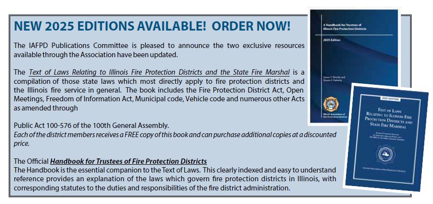 2025 Editions of the Text of Laws and Handbook for trustees are available to order by calling IAFPD at 217-525-6620