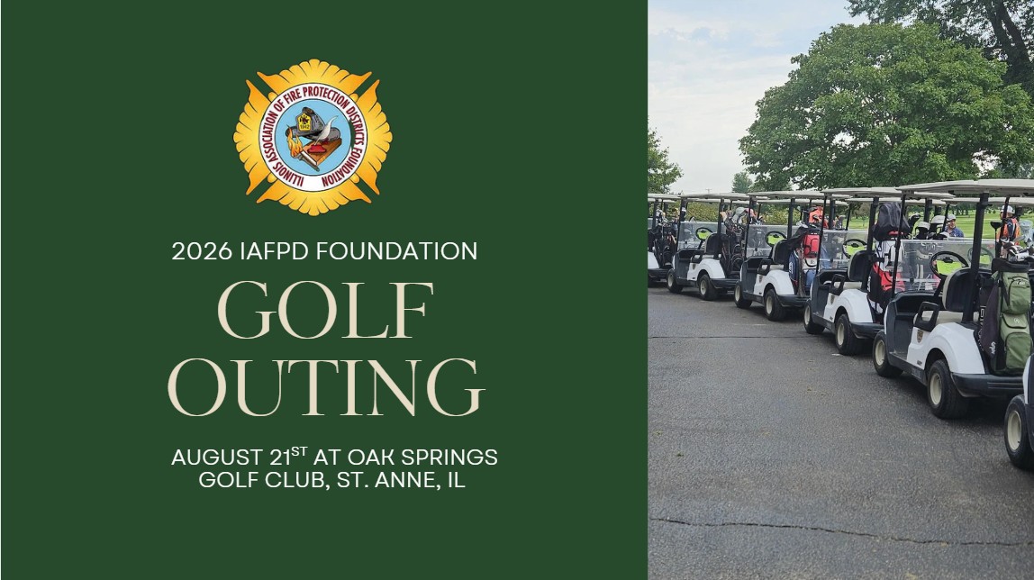 IAFPD FOUNDATION GOLF OUTING 2026 golf carts in a line